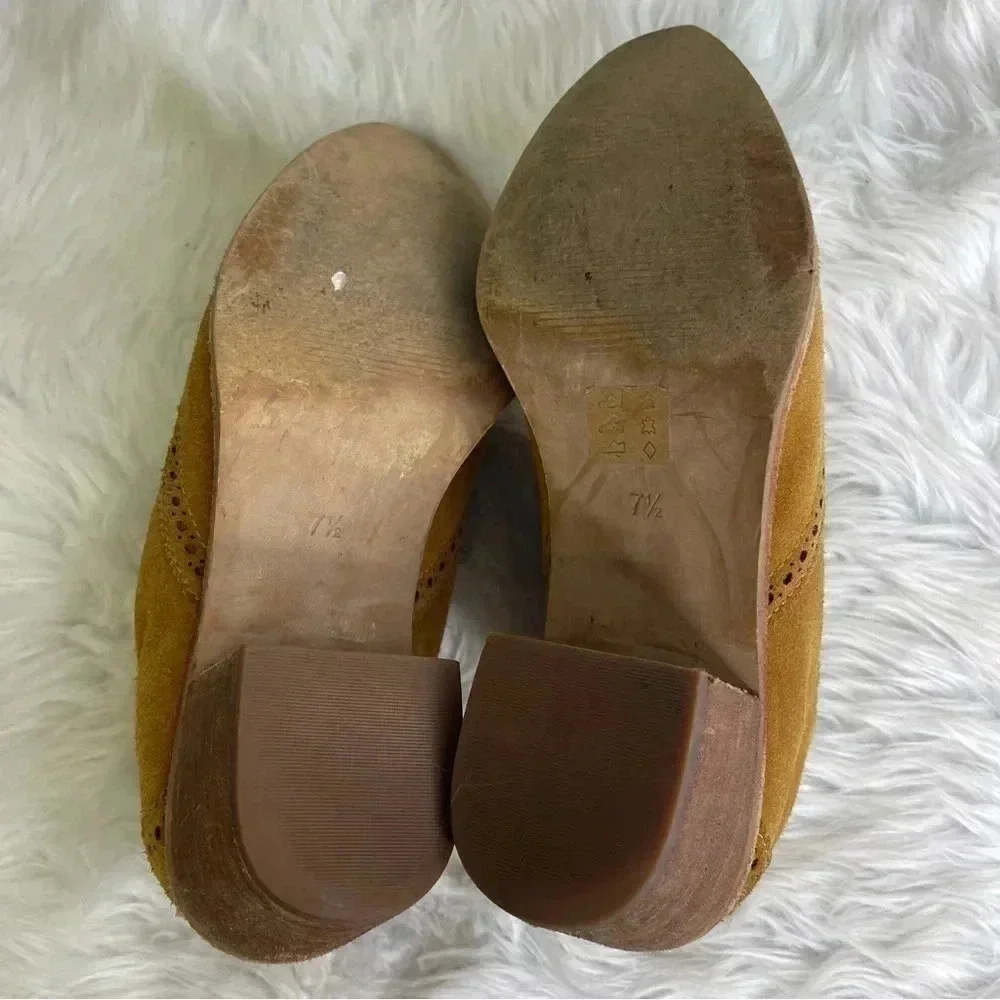 Madewell Suede Leather The Grayson Brogue Chelsea Boot Size 7.5